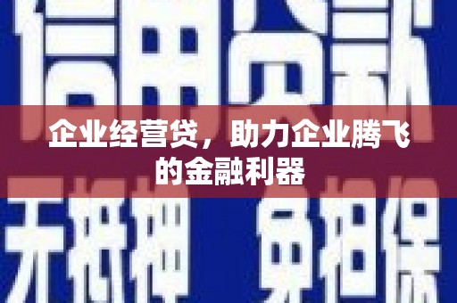 皇姑企业经营贷，助力企业腾飞的金融利器