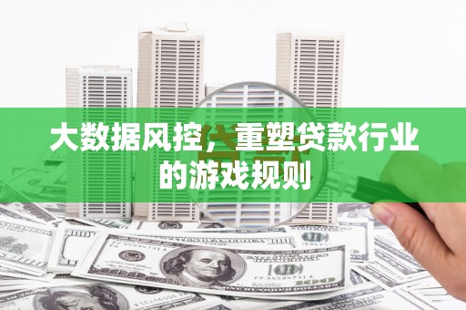 皇姑大数据风控，重塑贷款行业的游戏规则