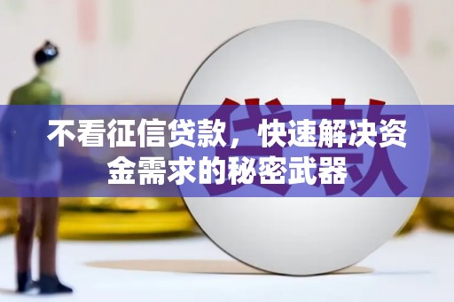 皇姑不看征信贷款，快速解决资金需求的秘密武器