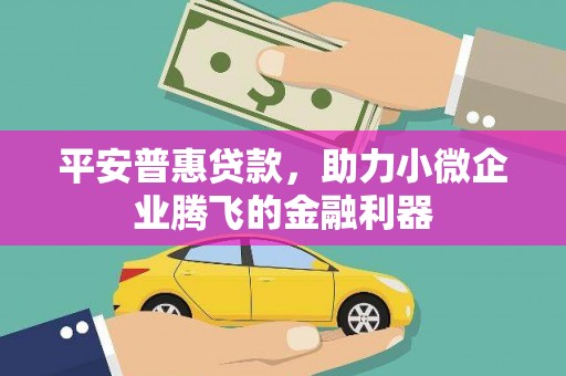 皇姑平安普惠贷款，助力小微企业腾飞的金融利器