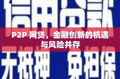皇姑P2P 网贷，金融创新的机遇与风险并存