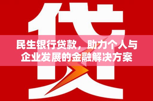 皇姑民生银行贷款，助力个人与企业发展的金融解决方案