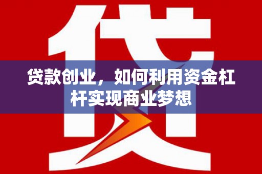 皇姑贷款创业，如何利用资金杠杆实现商业梦想