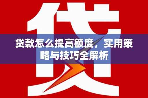 皇姑贷款怎么提高额度，实用策略与技巧全解析