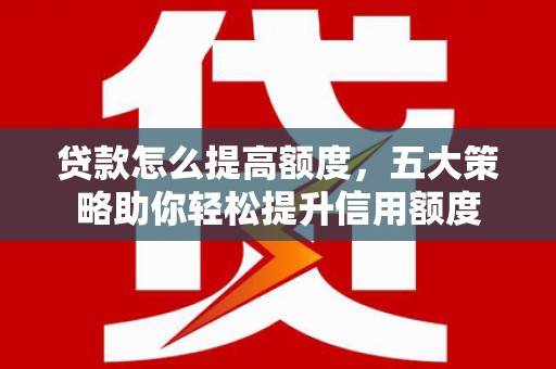 皇姑贷款怎么提高额度，五大策略助你轻松提升信用额度
