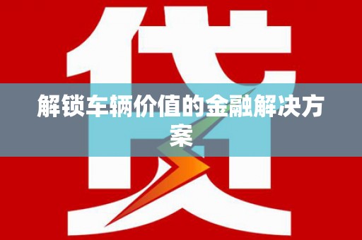 皇姑解锁车辆价值的金融解决方案